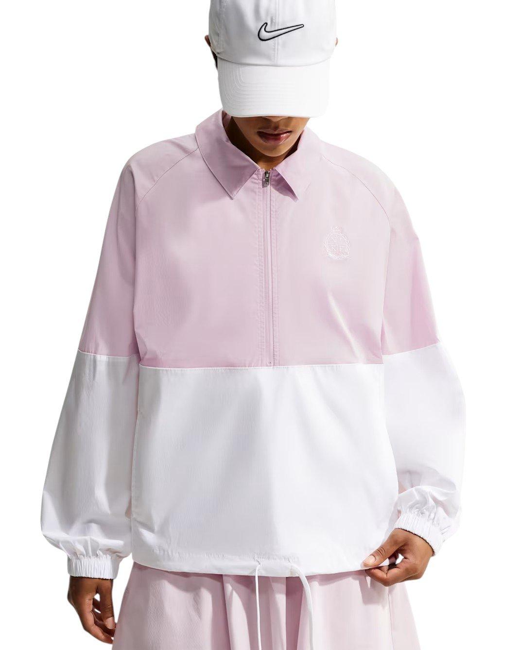 Nike Women's Sportswear Oversized Poplin 1/2-Zip Jacket - Bleached Lilac/White - BLEACHED LILAC/WHITE